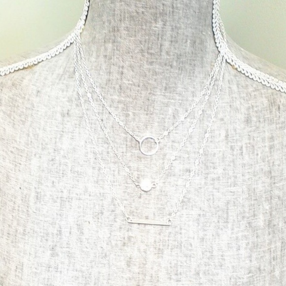Silver 3 Layer Necklace - Picture 3 of 3